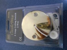 QTY 5	BRASS LIGHTSWITCHES PULLCORD TYPE	(All items are brand new, in box surplus trade stocks.