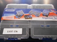 QTY 1	DRAPER 4 PIECE 	ORGANISER BOX SET	(All items are brand new, in box surplus trade stocks.