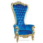Absolom Roche Chair - Silver  & Blue Plush  Velvet The perfect talking point piece of furniture.
