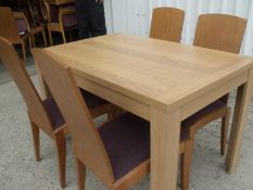 5 Piece Restaurant / Dining Set
4 x wooden  used high back dining chairs with burgundy upholstered