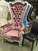 Absolom Roche Chair - silver  & Dark Purple Plush  Velvet The perfect talking point piece of