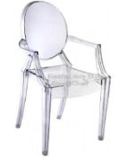 6 x louis Style Ghost Chair Armed Brand New & Boxed 100% polycarbonate Single injection Moulded