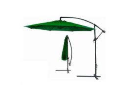 This green banana parasol is manufactured with a strong steel frame complete with winch & base.