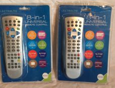 2 x 8 in 1 Universal remote controls - Customer return_Boxed_Unchecked. NO VAT ON THIS ITEM__