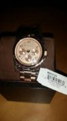 BRAND NEW MICHAEL KORS MK5128, LADIES ROSE GOLD RUNWAY DESIGNER CHRONOGRAPH WATCH - RRP £329.99 FREE