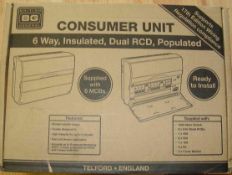 ELECTRIC 6 WAY CONSUMER UNIT LOOKS NEW UNTESTED. CAN POST AT £9.99 FULLY INSURED AND TRACKED. NO