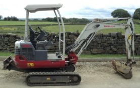 Takeuchi TB219  1.9 ton rubber tracked mini excavator.