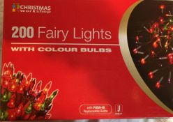 200 Fairy Lights - With Colour Bulbs - PUSH IN REPLACEABLE BULBS -  Customer return_Unchecked. NO