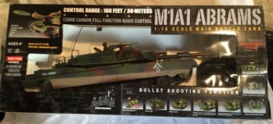 Radio Controlled Abrams Tank- M1A1 --Real projectile firing action_Forward and reverse