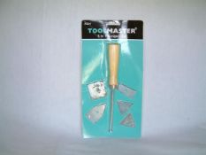 1x Pallet (1000 sets). Toolmaster 5 in 1 Scraper Sets X234. Length 225 mm, Wooden Handle, 5 Blades