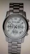 BRAND NEW MICHAEL KORS MK5076, LADIES SILVER-TONE CHRONOGRAPH RUNWAY DESIGNER WATCH - RRP £329.99