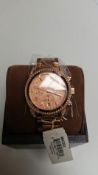 BRAND NEW MICHAEL KORS MK5263, LADIES ROSE GOLD COLOURED PARKER CHRONOGRAPH WATCH