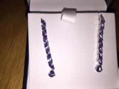 Beautiful Tanzanite Earrings. Stunning 2.65 carat mixed cut Tanzanite gemstones.
