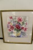 Large Watercolour Of Vase Of Flowers by acclaimed Artist Rosina Flower.