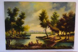 A very collectable painting by sought after Spanish (Catalan) artist
Ramon Pichot Gironès