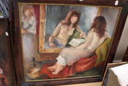 A very collectable painting by Rudolph, Francis (1921-2005) oil of semi nude by mirror.