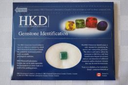 3.31ct HKD Certified Columbian Shimmering Green Colour Octagon (9 x 8 mm) Genuine Emerald.