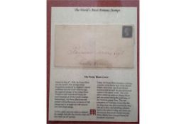 A very collectable Authenticated Penny Black Cover, Victorian post marked May 28th 1840,