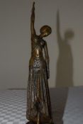 A Beautifully sculpted Bronze Art Deco Dancer by and Signed D H Chipperus Circa 1940