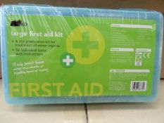 60 x Large First Aid Kits. A comprehensive kit for treatment of minor injuries. Includes 36