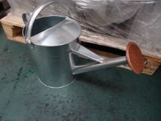 1 x Large Pallet to contain 60 x 9L Galvanised Steel Watering Cans. Traditional design. Strong and