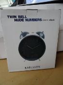 1 x Karlsson Twin Bell Nude Numbers Alarm Clock. RRP £59.99! Brand new and Boxed!