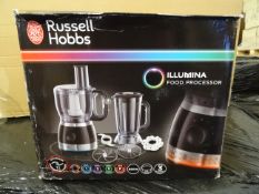 1 x Russell Hobbs Illumina Food Processor. Titanium Sharper Blades for longer.850w, colour control