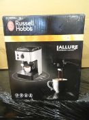 1 x Russell Hobbs Allure Espresso Machine. 15 Bar, Espresso & Cappuccino, Ground Coffee. 3 Way