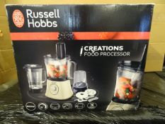 1 x Russell Hobbs Creations Food Processor.600w, 1.5 Litre processing bowl with safety lock lid, non