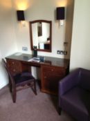 4 x DESK, DARK STAINED ROUND HANDLES
C. 60CM X 50CM X 50CM