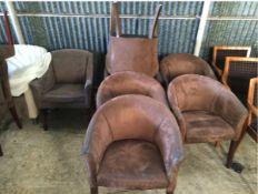 6 x TUB CHAIR BROWN SUEDE
ROUNDED BACK