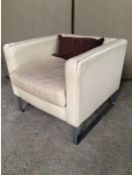 1 x CHAIR CONTEMP STEEL FRAME CREAM
LEATHER MATCH LOTS 29 & 30