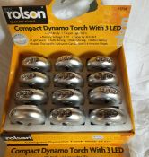 24  X Rolson 61704 3 LED Dyno Compact Torch - RRP £191.76
BRAND NEW – GREAT RE-SELLING OPPORTUNITY