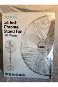 2 x 16 Inch Chrome Stand Fan - 50 watts- Easy to assemble - 3 speed control_ Adjustable Height _ RRP