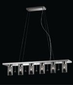 Crystal Shots Chandelier – Brand New, Boxed. Very High Quality – RRP £495.00
6 Lights, Chrome base
