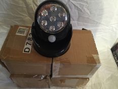 4 X Zennox D7834 Cordless Sensor LED Light with Movement Sensor Battery_ Value of lot £39.