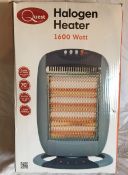 Halogen Heater, 1600 Watt, Grey
RRP £34.99 
4 heat settings: 400w / 800w / 1200w / 1600W
Tip over