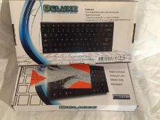 2 X deluxe wired slim keyboards_Customer return_Boxed_Unchecked. NO VAT ON THIS ITEM
