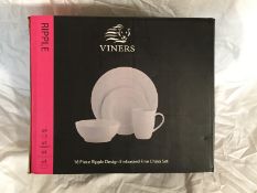 BRAND NEW - Viners 16 Piece RIPPLE design embossed China Set - HIGH quality  RRP £89.99__Customer