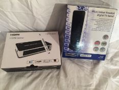 Joblot of 2 items – Indoor boosted digital TV aerial & HDMI Splitter 
_Customer