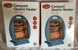 2 X  Compact 800 watt Heater_ Customer return_Boxed_Unchecked. NO VAT ON THIS ITEM__ DELIVERY ONLY