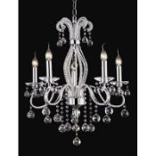 Crystal Fall 5C Chandelier – Chrome – Brand New, Boxed. Very High Quality – RRP £1400.00