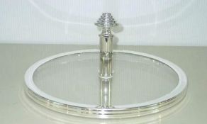 12 X 30CM ROUND SILVER PLATED AND GLASS Multi purpose dishes/ cakes, cupcakes stands_BRAND NEW STOCK