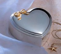12 X Studio Silversmiths Heart Jewel Box With Gold 
Plated Bow- 12 Cm_ BRAND NEW STOCK _ RRP £19.