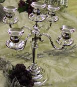 Silver Plated 5 Arm Candelabra - Size: 35 cm Height_BRAND NEW STOCK _ RRP £84.99 each__NO VAT ON