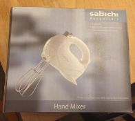 SABICHI Hand Mixer __ RRP £19.99_ NO VAT ON THIS ITEM
Sabichi white gloss hand mixer is ideal for