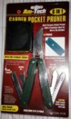 1 x Am-Tech Garden Pocket Pruners - 6 in 1 Pruner, Weeder, Large Blade, Peel And Soil Knife, Wood