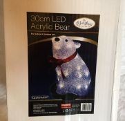 The Benross Christmas Workshop 30 cm 32 LED Acrylic Bear
32 White Steady LED
Adorable Polar Bear
