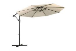This Ivory banana parasol is manufactured with a strong steel frame complete with winch & base.
