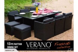 Rattan Furniture Dining Table Set 13pcs - the Frascati Collection